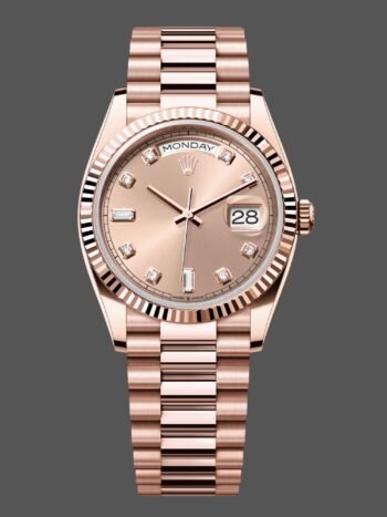 Replica unisex Rolex Day-Date m128235 0009 Everose Gold Pink Rose Dial 36 mm watch