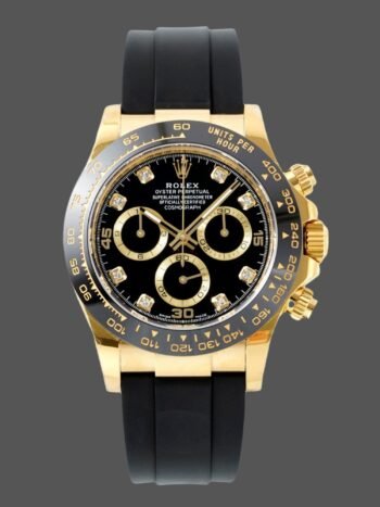 Rolex Daytona 116518LN Men's Watch Replica Yellow Gold Black Diamond Dial 40mm