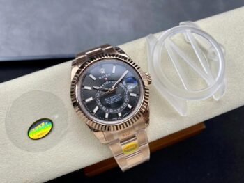 La artesanía y el ensamblaje del clon Rolex Day-Date en oro de 18 quilates