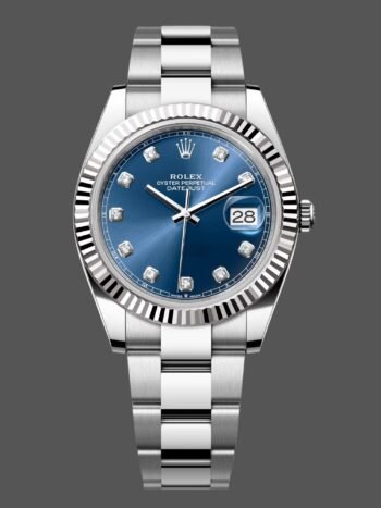 Rolex Datejust 126334 0015 Men's Watch Replica Fluted Bezel Blue Diamond Dial 41mm