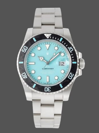 Rolex Submariner Edición DIWF con acabado arenado y bisel de carbono, esfera azul hielo Tiffany