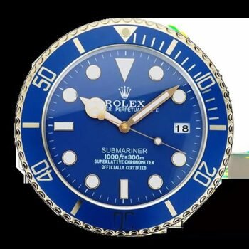 Blue and gold Rolex Submariner wall clock