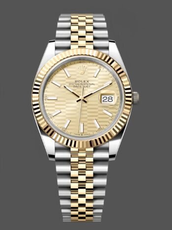 Réplica del reloj Rolex Datejust 126233 unisex con esfera con motivo champán y bisel estriado de 36 mm