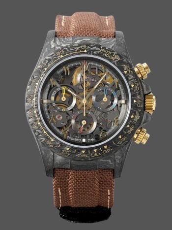 Rolex Daytona Cosmograph DIW Carbon Case Skeleton Dial Brown Nylon Strap