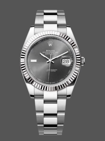 Rolex Datejust m126334 0021 Men's Watch Replica Fluted Bezel Gray Wimbledon Dial 41mm