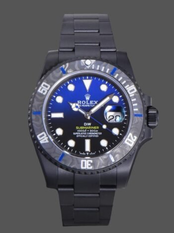 Rolex Submariner Diw 116610 PVD-DLC Acero inoxidable Bisel de fibra de carbono Esfera azul