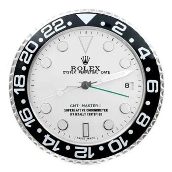 Reloj de pared Rolex GMT Master en blanco y negro