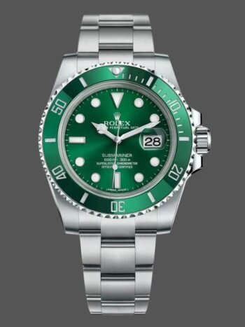 Réplica del reloj Rolex Submariner Date 116610LV Oyster de acero inoxidable de 40 mm con esfera verde para hombre
