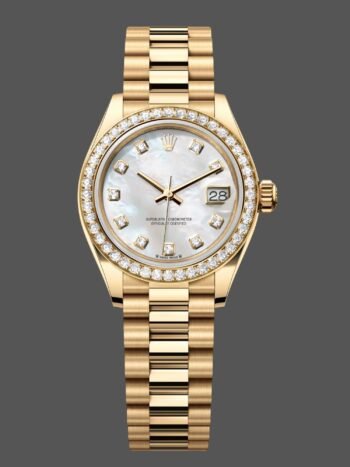 Rolex Datejust 28mm Yellow Gold Mother of Pearl Dial Watch M279138RBR 0015 for Women