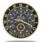 Rolex Yacht Master ll gold and black wall clock