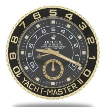Rolex Yacht Master ll gold and black wall clock
