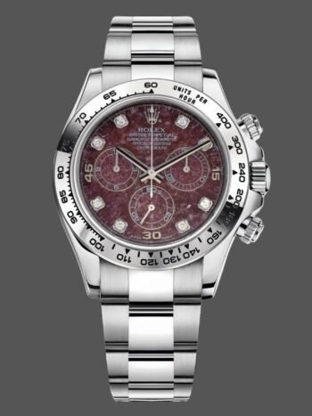 Rolex Cosmograph Daytona 40mm White Gold Rubellite Dial 116509 Men's Watch